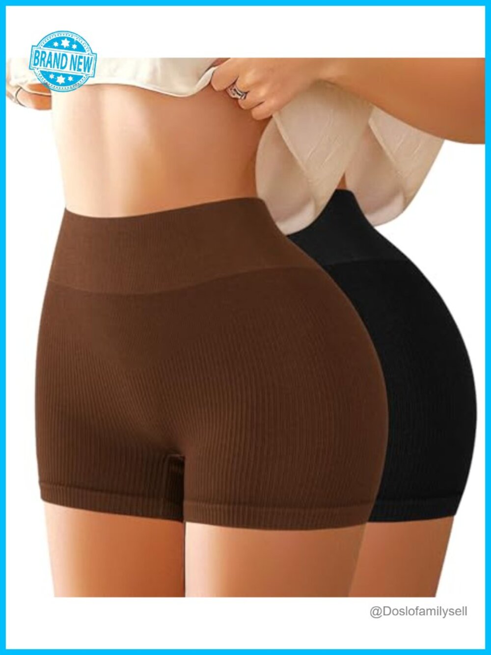 High Waisted Slip Shorts Seamless Tummy Control Boyshorts for Under Dress
